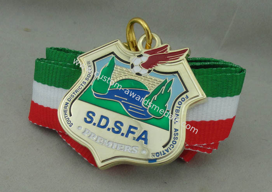 2.0 inch S.D.S.F.A Football Medals Soft Enamel Zinc Alloy Customized