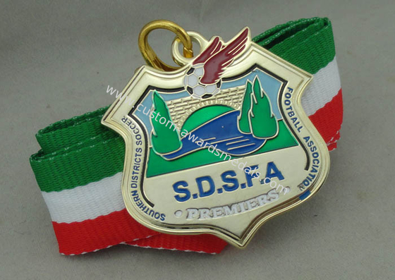 2.0 inch S.D.S.F.A Football Medals Soft Enamel Zinc Alloy Customized