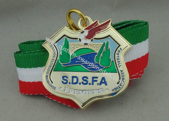 2.0 inch S.D.S.F.A Football Medals Soft Enamel Zinc Alloy Customized