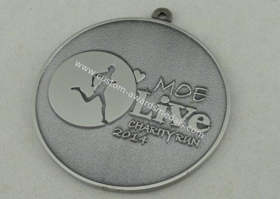 MOE Live Charity Run Antique Silver  Karate medal Zinc Alloy Die casting