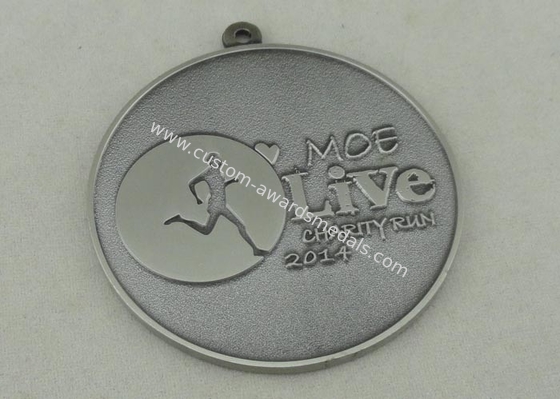 MOE Live Charity Run Antique Silver  Karate medal Zinc Alloy Die casting