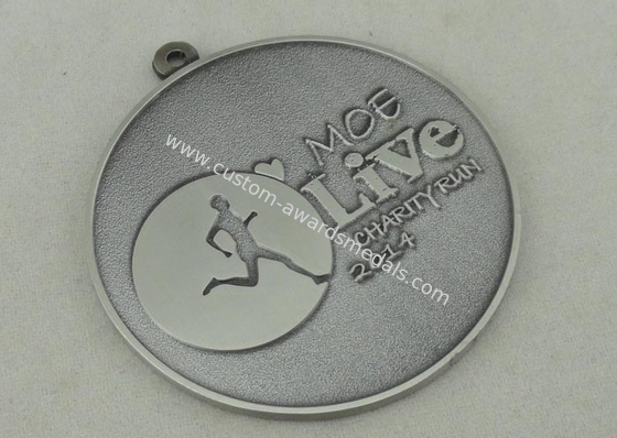 MOE Live Charity Run Antique Silver  Karate medal Zinc Alloy Die casting