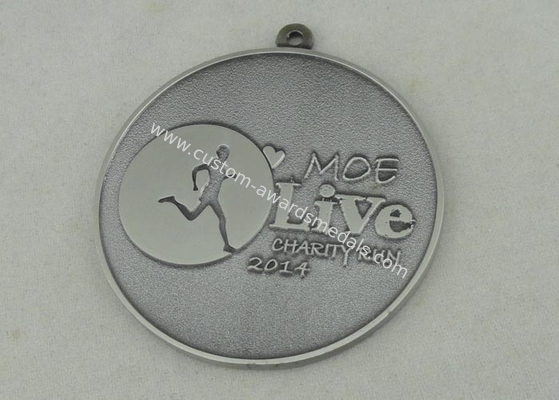 MOE Live Charity Run Antique Silver  Karate medal Zinc Alloy Die casting