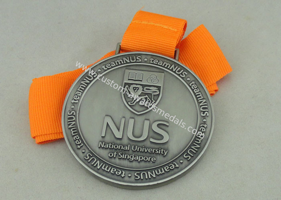 Long Ribbon National University Singapore Medals With  Zinc Alloy Die Casting