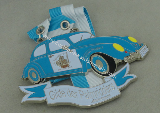 Customized Blue Ribbon Medals , Soft Enamel Zinc Alloy Deloitte Medals