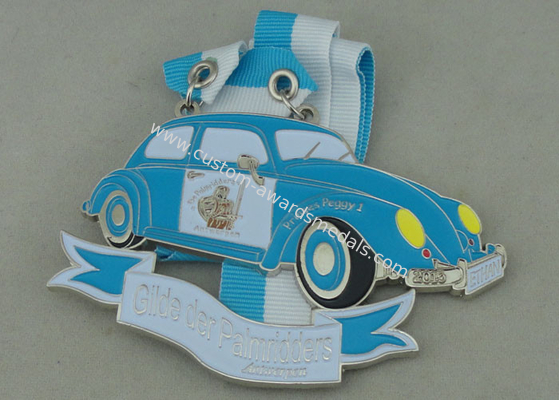 Customized Blue Ribbon Medals , Soft Enamel Zinc Alloy Deloitte Medals