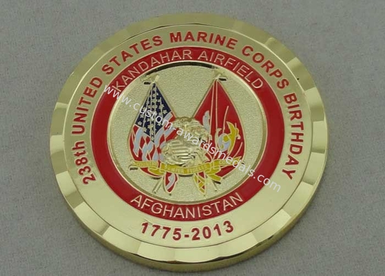 238th United States Marine Corps Birthday Coin , Copper Stamped Gold Plating 1 3/4 Inch