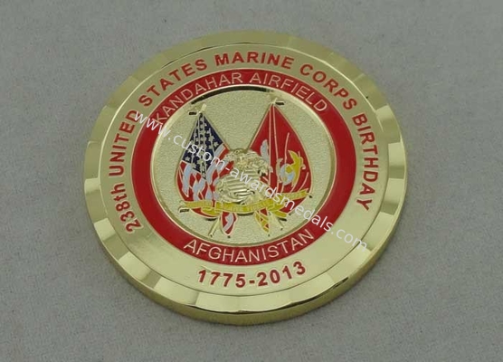 238th United States Marine Corps Birthday Coin , Copper Stamped Gold Plating 1 3/4 Inch