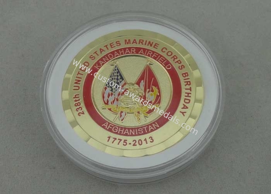 238th United States Marine Corps Birthday Coin , Copper Stamped Gold Plating 1 3/4 Inch