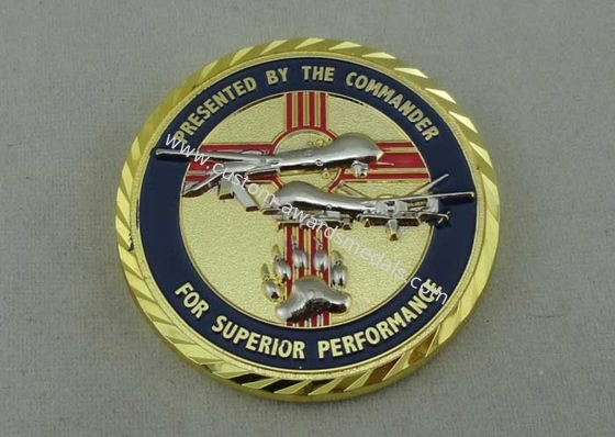 Superior Performance Personalized Coins , Copper Stamped Gold /  Nickel Plating Diamond Edge