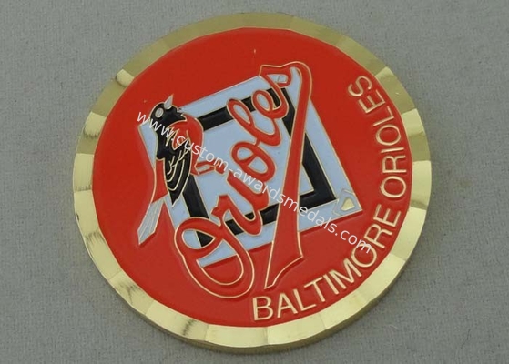 Gold Plating 2.0 Inch Baltimore Orioles Metal Coin by Brass stamped