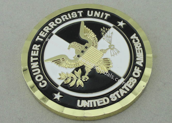 1 3/4 Inch Custom Military Coins Counter Terrorist Unit Brass Die Struck , Transparent Box Packed