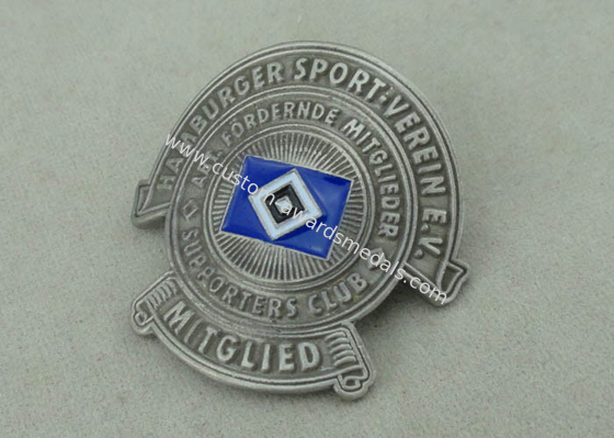 Hamburger Sport Souvenir Curved Badges Pewter Antique Nickel Plating