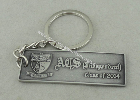 Antique Silver Plating ACS Promotional Keychain Zinc Alloy Die Casting 2.0 mm