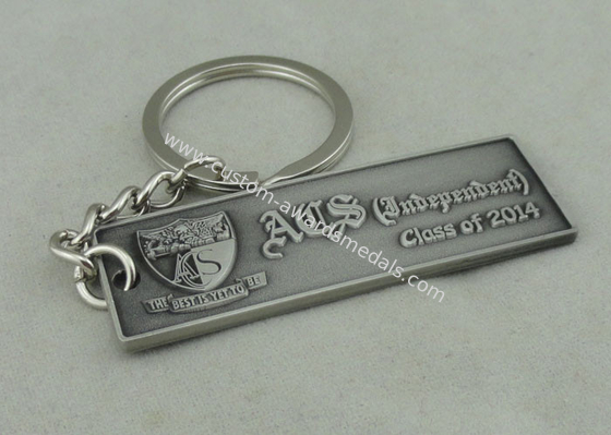 Antique Silver Plating ACS Promotional Keychain Zinc Alloy Die Casting 2.0 mm