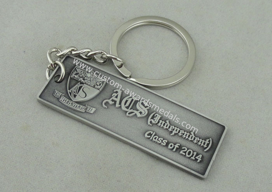 Antique Silver Plating ACS Promotional Keychain Zinc Alloy Die Casting 2.0 mm