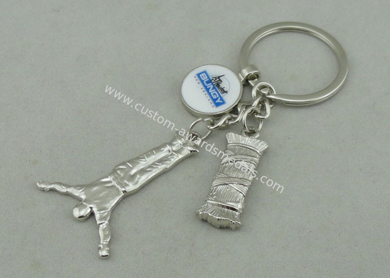 Silver Plating Promotional BUNGY Key Chain Zinc Alloy Die Casting 1 3/4 inch