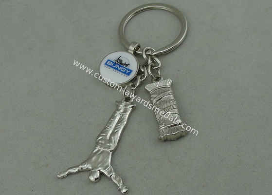 Silver Plating Promotional BUNGY Key Chain Zinc Alloy Die Casting 1 3/4 inch