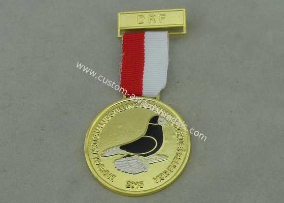 Synthetic Enamel DRF Custom Awards Medals Gold Plating Zinc Alloy With Ribbon Medal