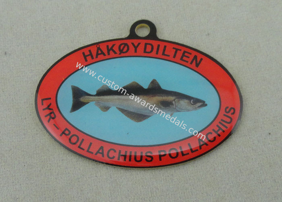 Custom Offset Printing Enamel Medal For HAKOYDILTEN , Stainless Steel Norway Medals