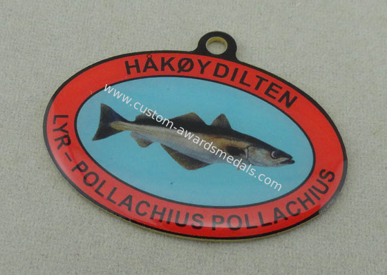 Custom Offset Printing Enamel Medal For HAKOYDILTEN , Stainless Steel Norway Medals