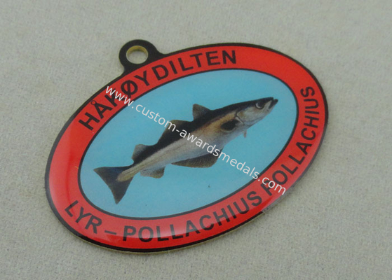 Custom Offset Printing Enamel Medal For HAKOYDILTEN , Stainless Steel Norway Medals