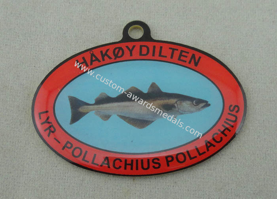 Custom Offset Printing Enamel Medal For HAKOYDILTEN , Stainless Steel Norway Medals