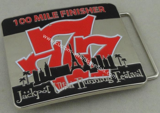 Jackpot Ultra Running Festival Custom Made Belt Buckles 100 Miles Finisher With Soft Enamel