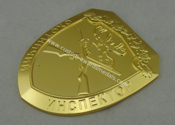 2.5'' Misty Gold Award Badges , Full 3D By Brass Stamped Army Badges