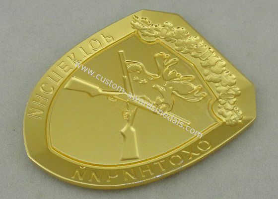 2.5'' Misty Gold Award Badges , Full 3D By Brass Stamped Army Badges