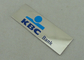 Souvenir KBC Bank Badges Die Casting With Shiny Nickel , Adhesive Tap
