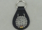Germany Personalized Leather Key Chains , Zinc Alloy Antique Silver Soft Enamel Keyring