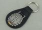 Germany Personalized Leather Key Chains , Zinc Alloy Antique Silver Soft Enamel Keyring