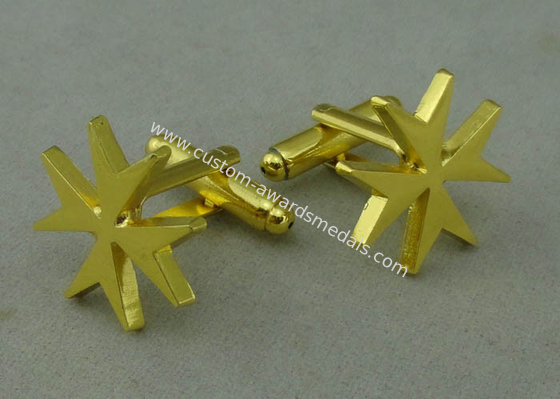 Gold Plating Personalized Tie Bar Cufflink 22mm With Zinc Alloy