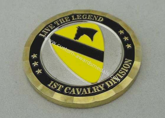 Personalized 1ST Cavalry Division Coin , Two Tone Plating Die Stamped And 2.0 Inch