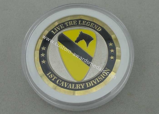 Personalized 1ST Cavalry Division Coin , Two Tone Plating Die Stamped And 2.0 Inch