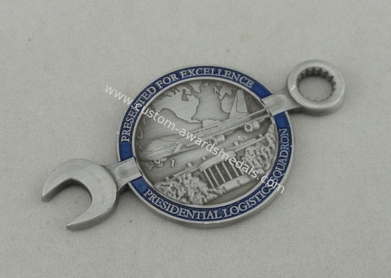 Presidential Logistics Squadron Personalized Coins , Die Casting Full 3D Antique Silver Plating Coin