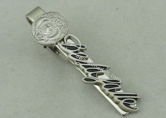 22 mm Special Cufflink Custom Tie Bars 3D Brass Stamped Silver