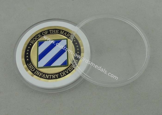 2.0 Inch Custom Brass Personalized Coins , Gold Plating USA Military Coin