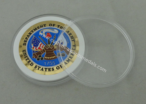 Brass Die Stamped Custom Military Coins Hard Enamel And Diamond