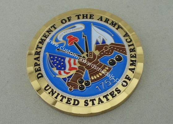 Brass Die Stamped Custom Military Coins Hard Enamel And Diamond