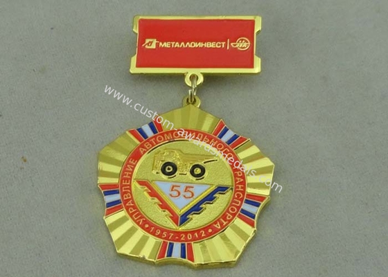 Zinc Alloy Military Custom Awards Medals 3D Die Casting With Soft Enamel