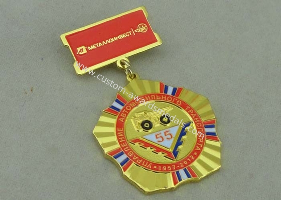 Zinc Alloy Military Custom Awards Medals 3D Die Casting With Soft Enamel