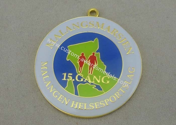 Half Marathon Enamel Medal Brass , Die Stamped Fresh Soft Enamel Badge Medal