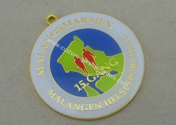 Half Marathon Enamel Medal Brass , Die Stamped Fresh Soft Enamel Badge Medal