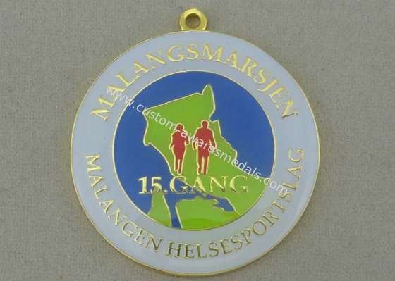 Half Marathon Enamel Medal Brass , Die Stamped Fresh Soft Enamel Badge Medal