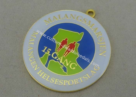 Half Marathon Enamel Medal Brass , Die Stamped Fresh Soft Enamel Badge Medal