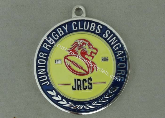 Shiny Nickel Enamel Medal , Zinc Alloy Die Casting Sports Badge