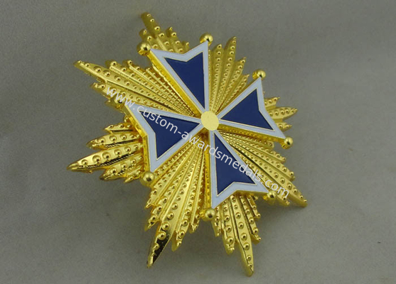 3D Gold Souvenir Synthetic Enamel Badges Zinc Alloy Pin With Brooch