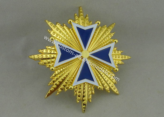 3D Gold Souvenir Synthetic Enamel Badges Zinc Alloy Pin With Brooch